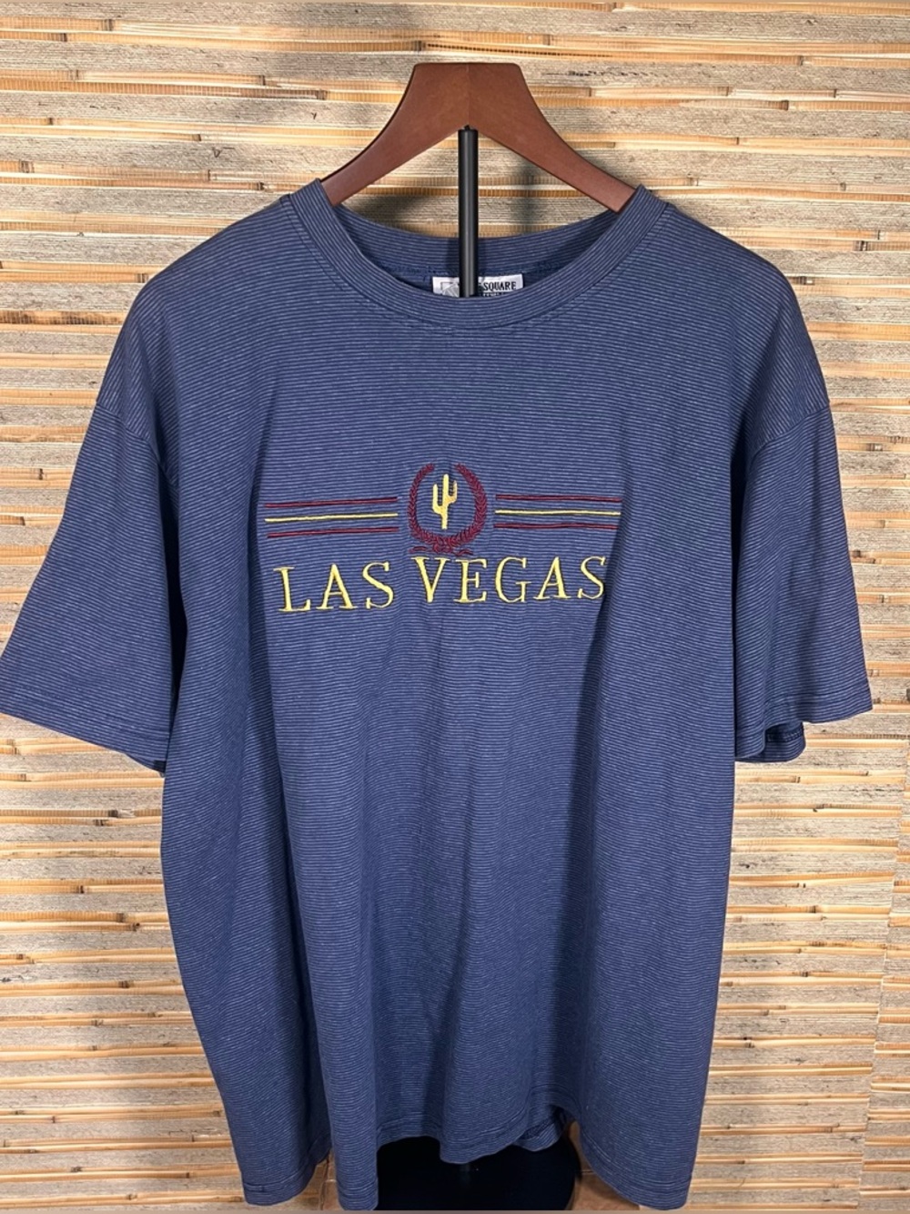 Vintage Times Square Sportswear Embroidered Las Vegas Striped T-Shirt
Size XL